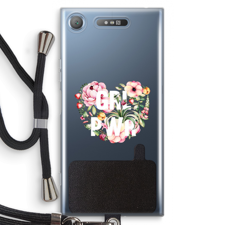 GRL PWR Flower: Sony Xperia XZ1 Transparant Hoesje met koord