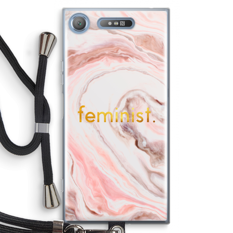 Feminist: Sony Xperia XZ1 Transparant Hoesje met koord