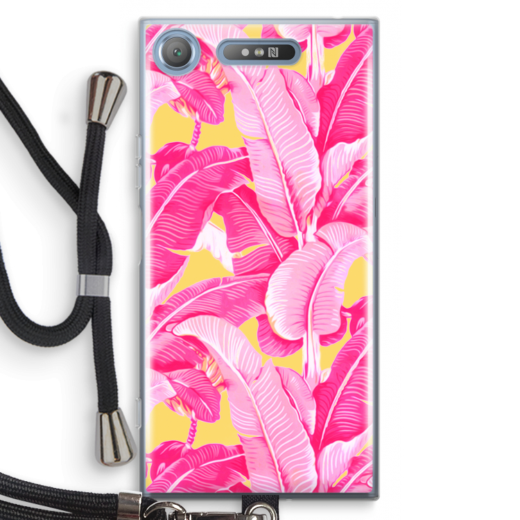 Pink Banana: Sony Xperia XZ1 Transparant Hoesje met koord