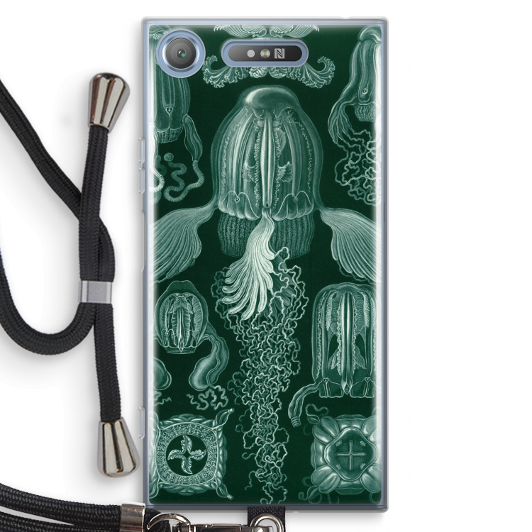 Haeckel Cubomedusae: Sony Xperia XZ1 Transparant Hoesje met koord