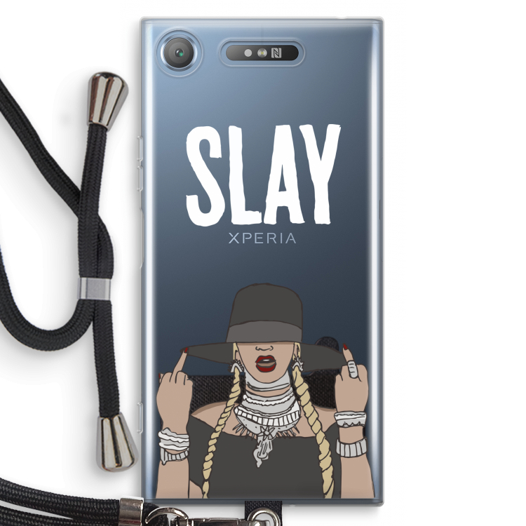 Slay All Day: Sony Xperia XZ1 Transparant Hoesje met koord