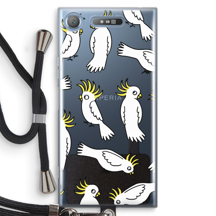 Papegaai: Sony Xperia XZ1 Transparant Hoesje met koord