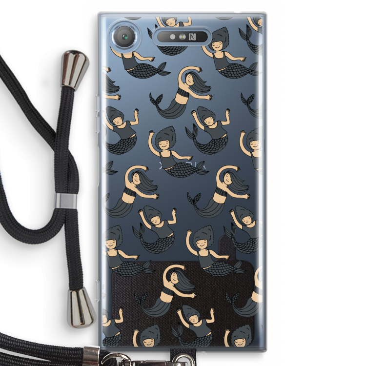 Zeemeermin: Sony Xperia XZ1 Transparant Hoesje met koord