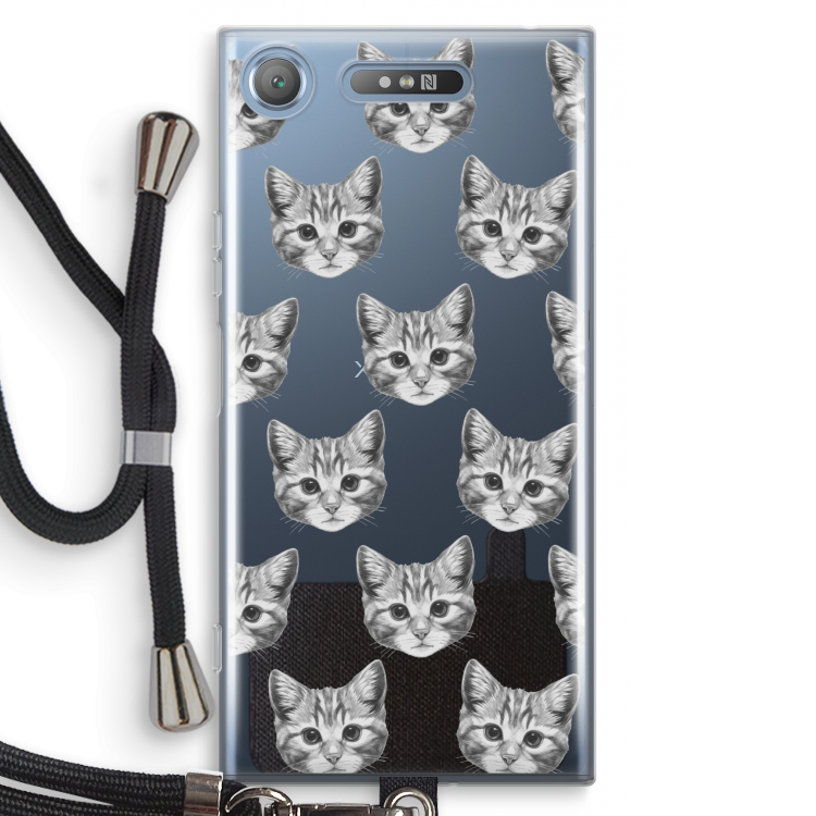 Kitten: Sony Xperia XZ1 Transparant Hoesje met koord