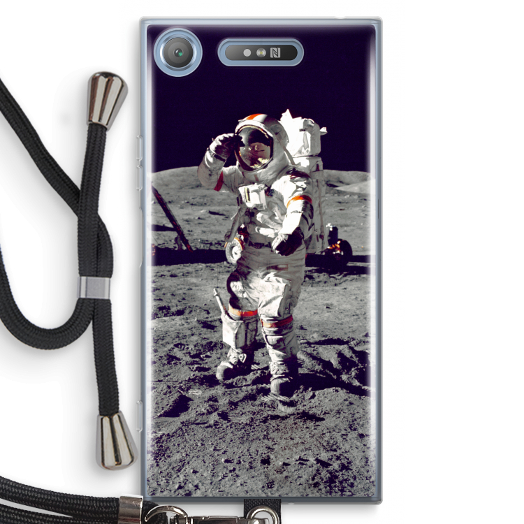 Spaceman: Sony Xperia XZ1 Transparant Hoesje met koord