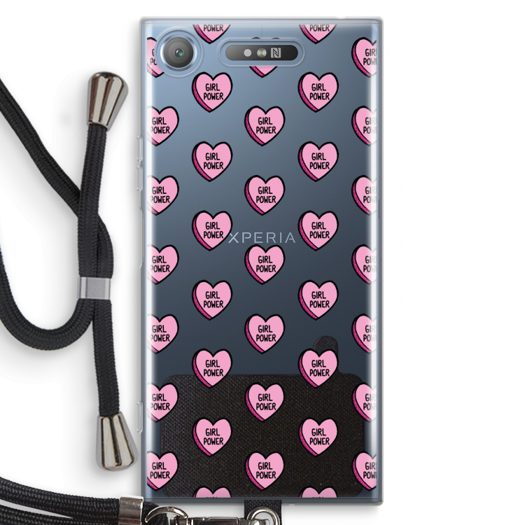GIRL POWER: Sony Xperia XZ1 Transparant Hoesje met koord