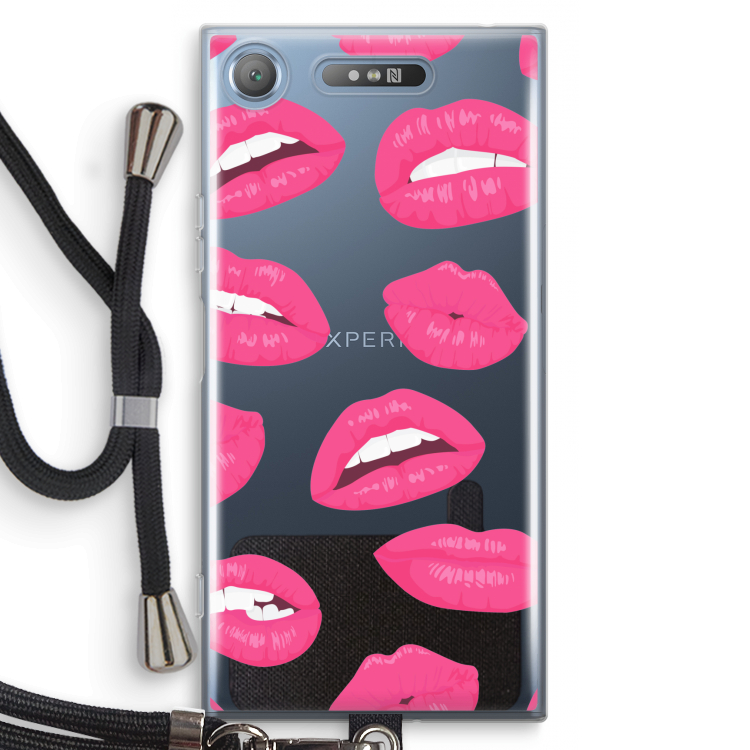 Bite my lip: Sony Xperia XZ1 Transparant Hoesje met koord