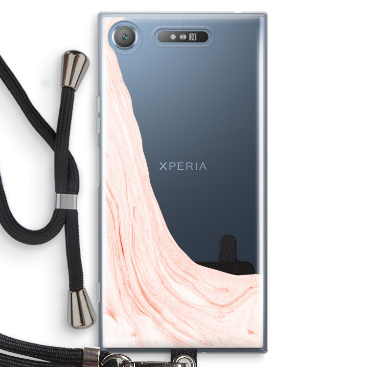 Peach bath: Sony Xperia XZ1 Transparant Hoesje met koord