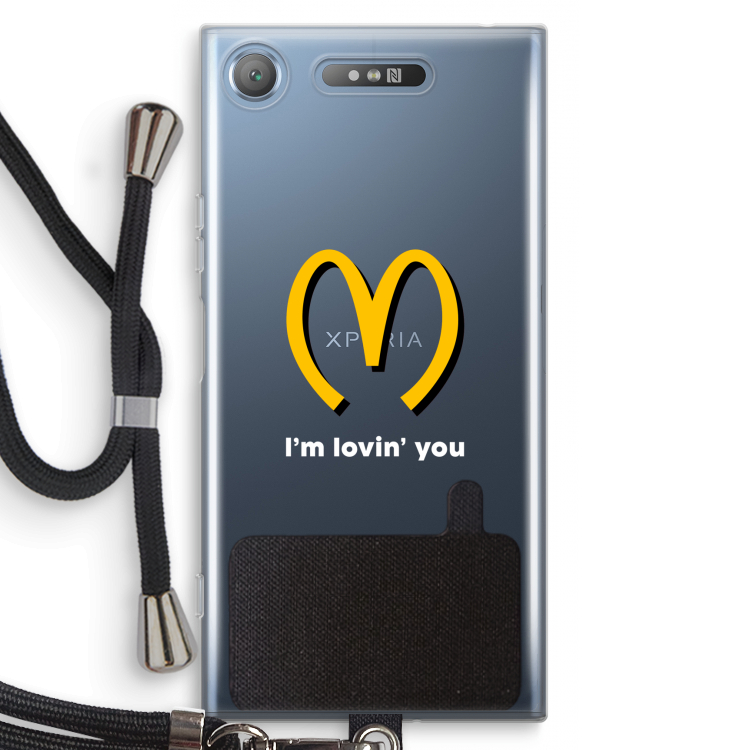 I'm lovin' you: Sony Xperia XZ1 Transparant Hoesje met koord