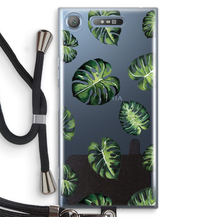 Tropische bladeren: Sony Xperia XZ1 Transparant Hoesje met koord