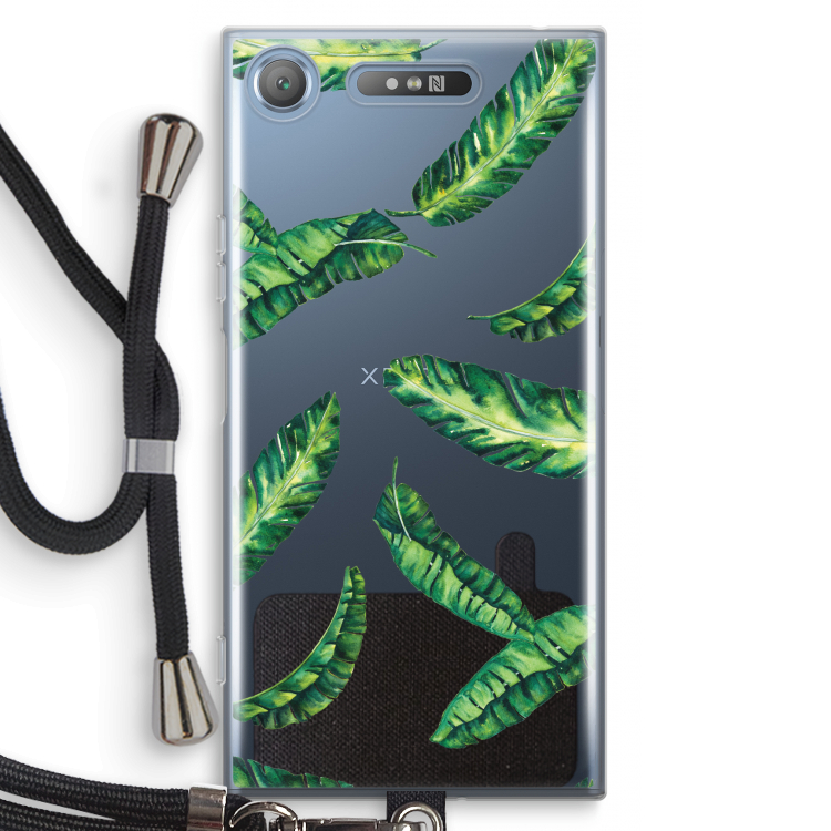 Lange bladeren: Sony Xperia XZ1 Transparant Hoesje met koord