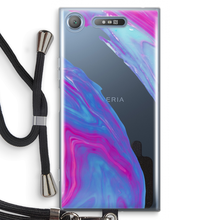 Zweverige regenboog: Sony Xperia XZ1 Transparant Hoesje met koord