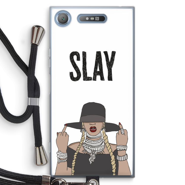 Slay All Day: Sony Xperia XZ1 Transparant Hoesje met koord