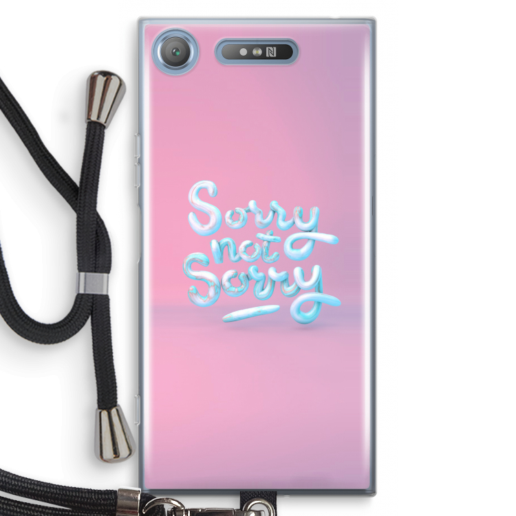 Sorry not sorry: Sony Xperia XZ1 Transparant Hoesje met koord