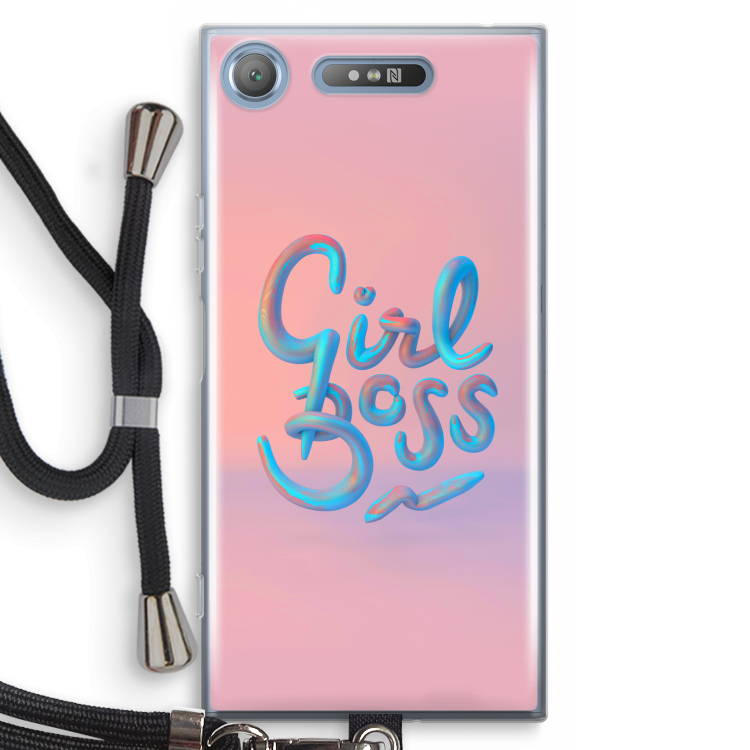 Girl boss: Sony Xperia XZ1 Transparant Hoesje met koord