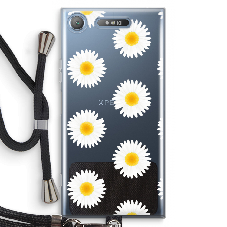 Margrietjes: Sony Xperia XZ1 Transparant Hoesje met koord