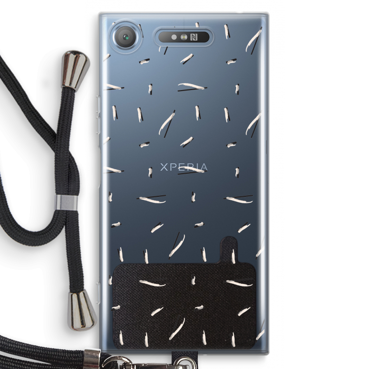 Hipster stripes: Sony Xperia XZ1 Transparant Hoesje met koord