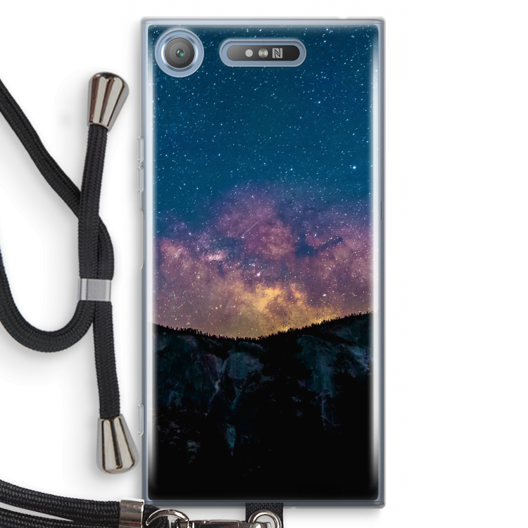 Travel to space: Sony Xperia XZ1 Transparant Hoesje met koord