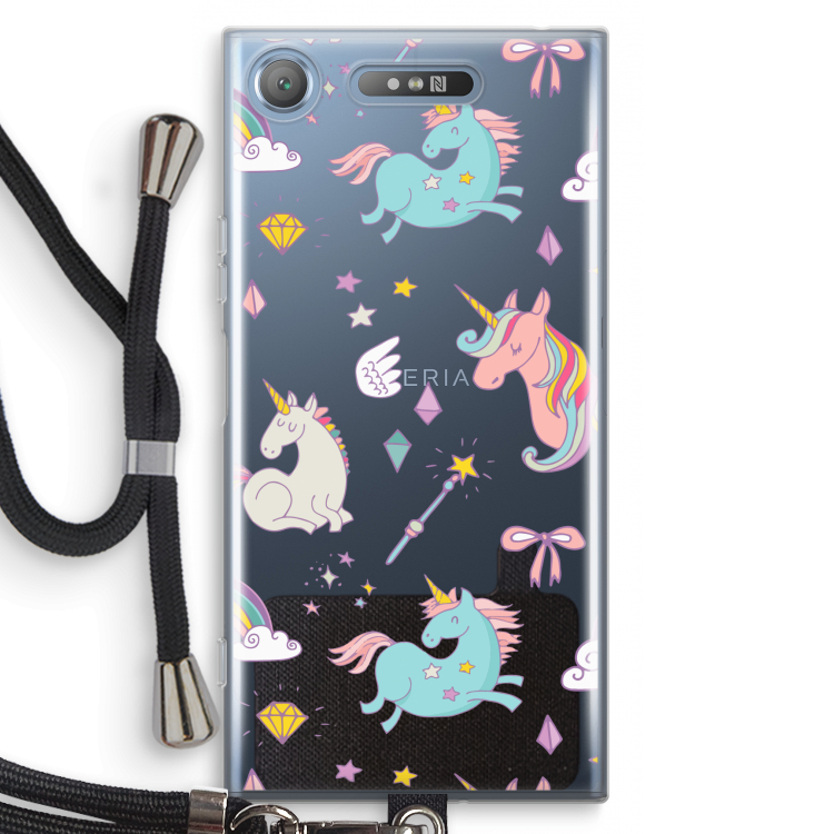 Fantasiewereld: Sony Xperia XZ1 Transparant Hoesje met koord