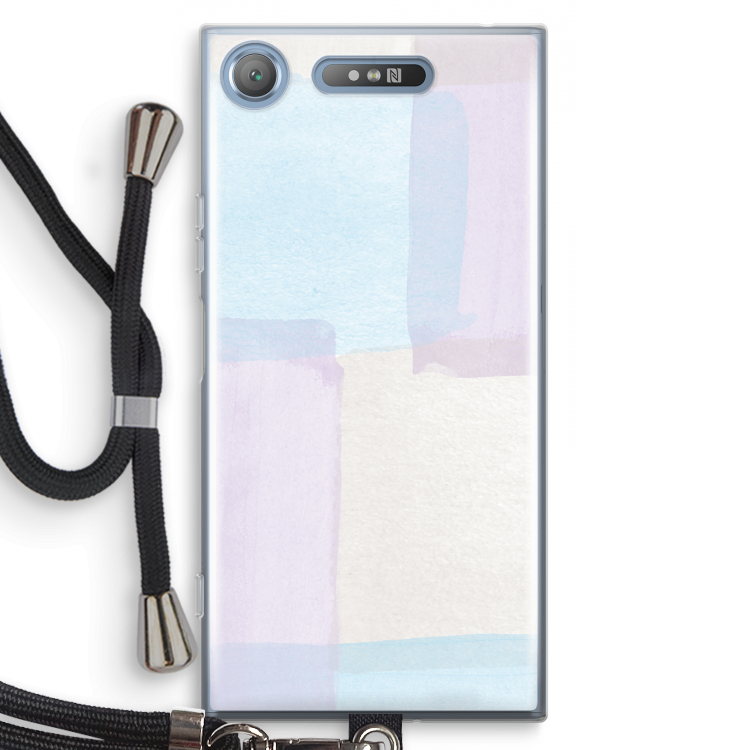 Square pastel: Sony Xperia XZ1 Transparant Hoesje met koord