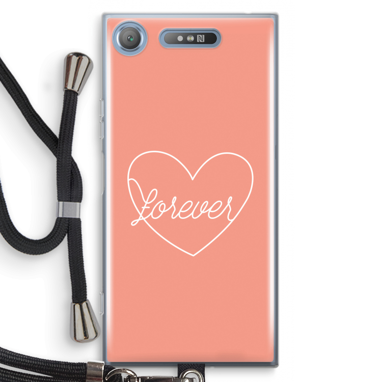 Forever heart: Sony Xperia XZ1 Transparant Hoesje met koord