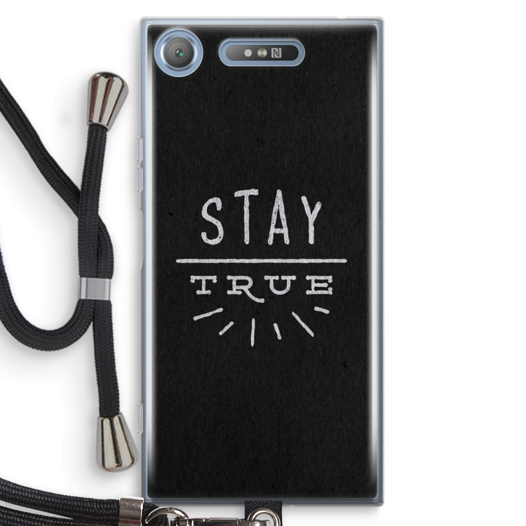 Stay true: Sony Xperia XZ1 Transparant Hoesje met koord