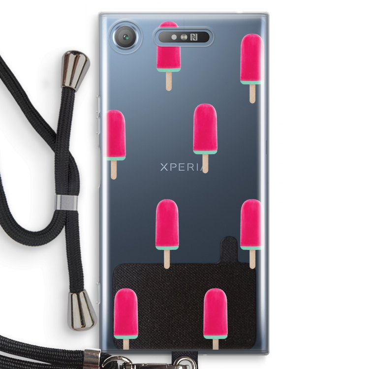Waterijsje: Sony Xperia XZ1 Transparant Hoesje met koord