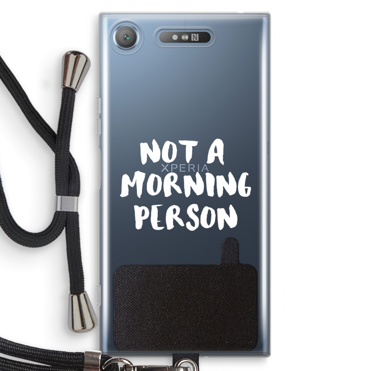 Morning person: Sony Xperia XZ1 Transparant Hoesje met koord
