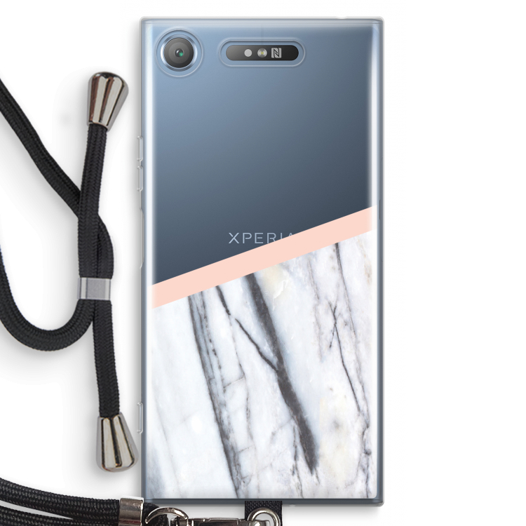 A touch of peach: Sony Xperia XZ1 Transparant Hoesje met koord