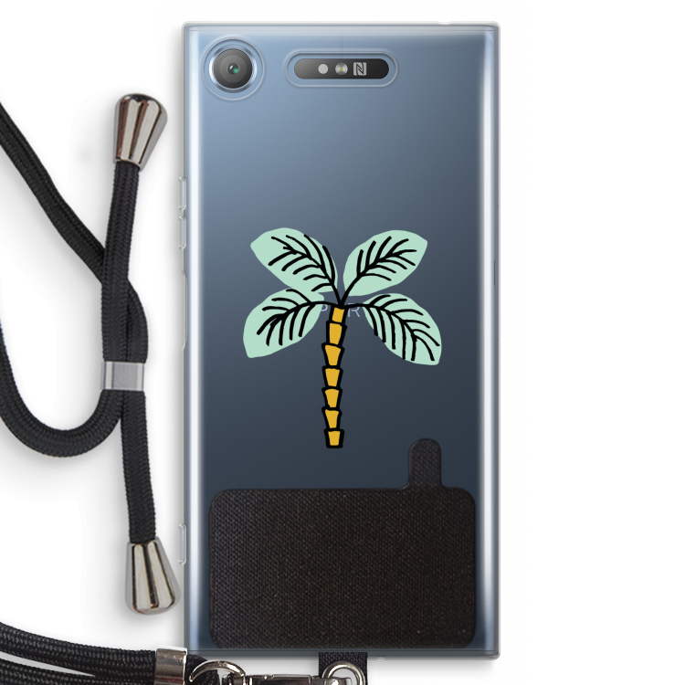 Palmboom: Sony Xperia XZ1 Transparant Hoesje met koord