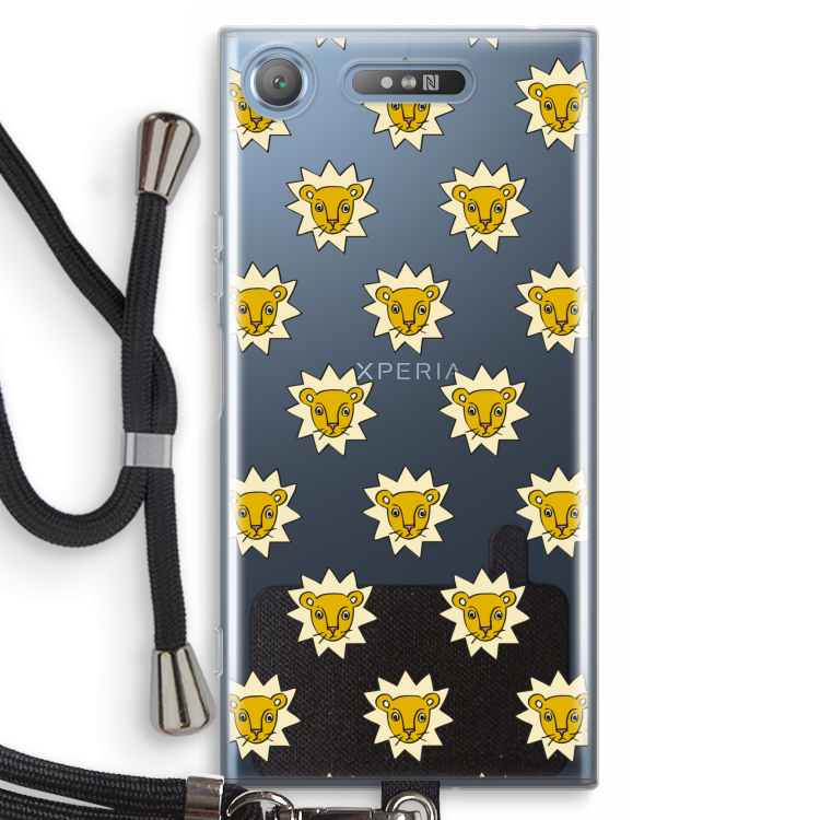 Leeuwenkoppen: Sony Xperia XZ1 Transparant Hoesje met koord