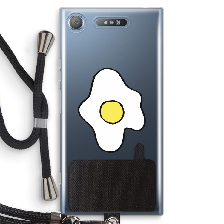 Spiegelei: Sony Xperia XZ1 Transparant Hoesje met koord
