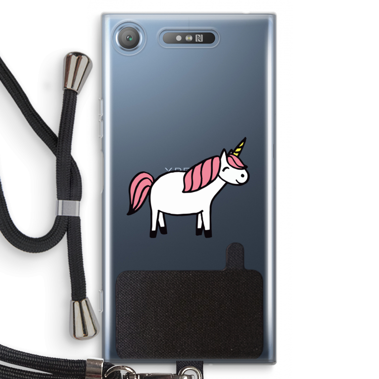 Eenhoorn: Sony Xperia XZ1 Transparant Hoesje met koord