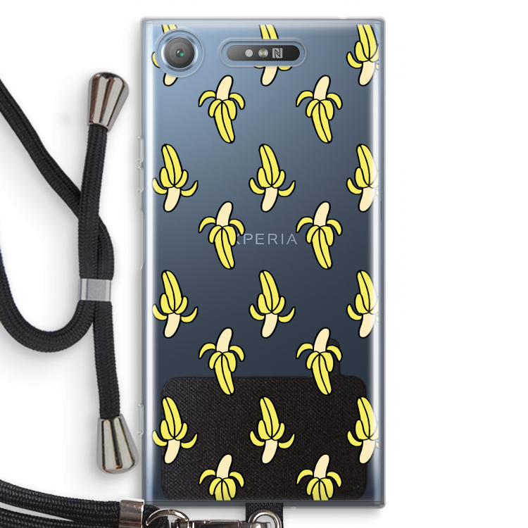 Bananas: Sony Xperia XZ1 Transparant Hoesje met koord