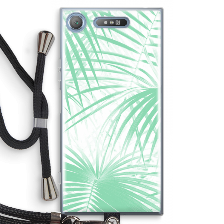 Palmbladeren: Sony Xperia XZ1 Transparant Hoesje met koord