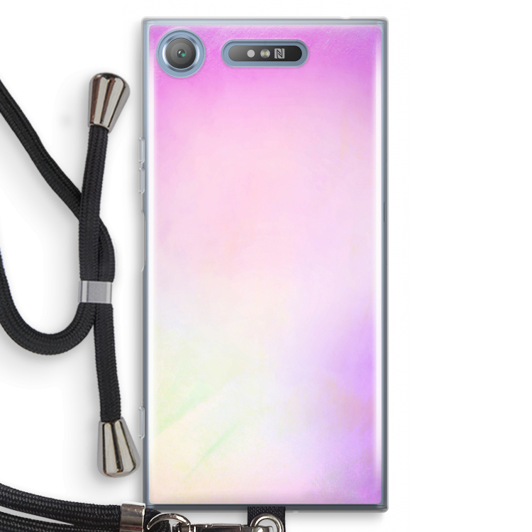 Flow mist pastel: Sony Xperia XZ1 Transparant Hoesje met koord