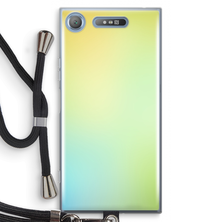 Minty mist pastel: Sony Xperia XZ1 Transparant Hoesje met koord