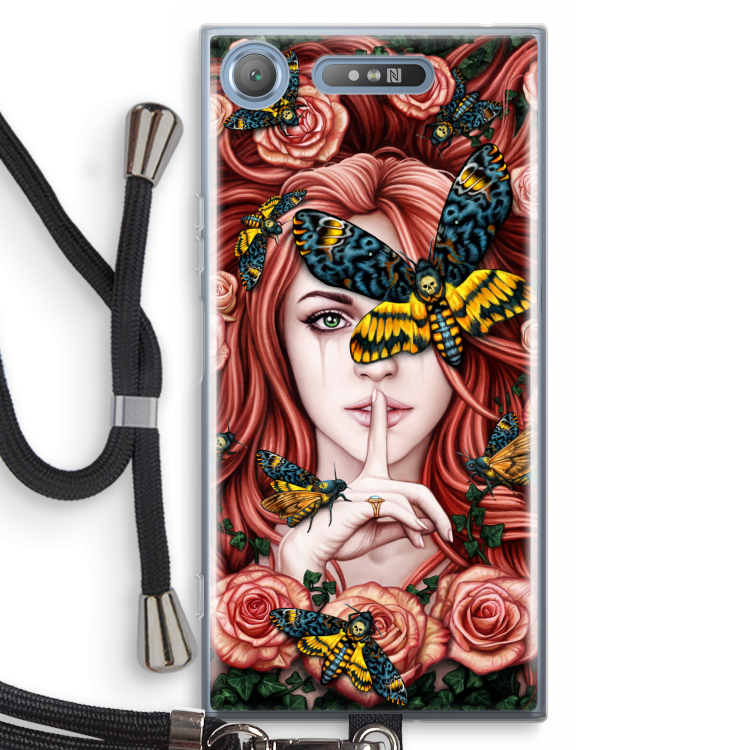 Lady Moth: Sony Xperia XZ1 Transparant Hoesje met koord