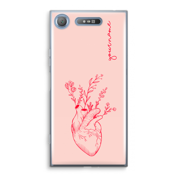 Blooming Heart: Sony Xperia XZ1 Transparant Hoesje