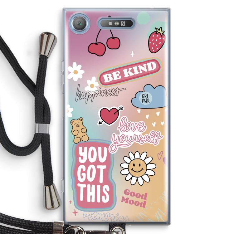 Positivity: Sony Xperia XZ1 Transparant Hoesje met koord