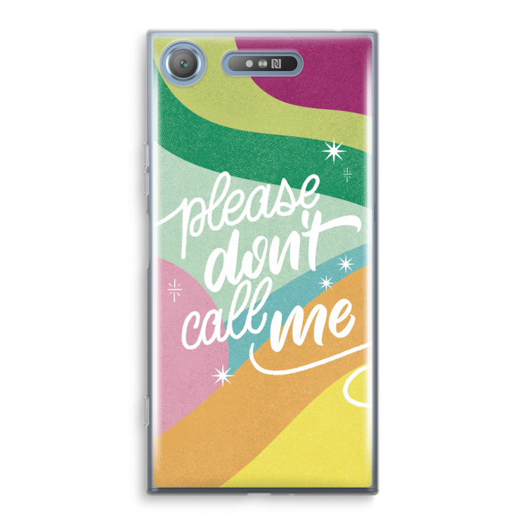 Don't call: Sony Xperia XZ1 Transparant Hoesje