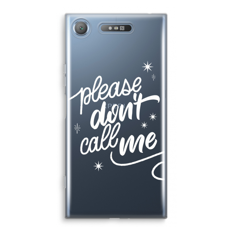 Don't call: Sony Xperia XZ1 Transparant Hoesje