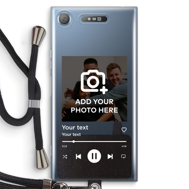 Music Player: Sony Xperia XZ1 Transparant Hoesje met koord