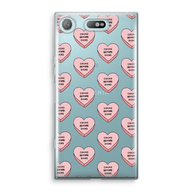Chicks before dicks: Sony Xperia XZ1 Compact Transparant Hoesje