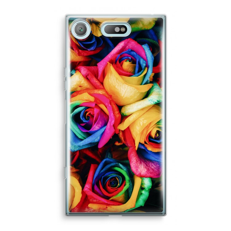 Neon bloemen: Sony Xperia XZ1 Compact Transparant Hoesje