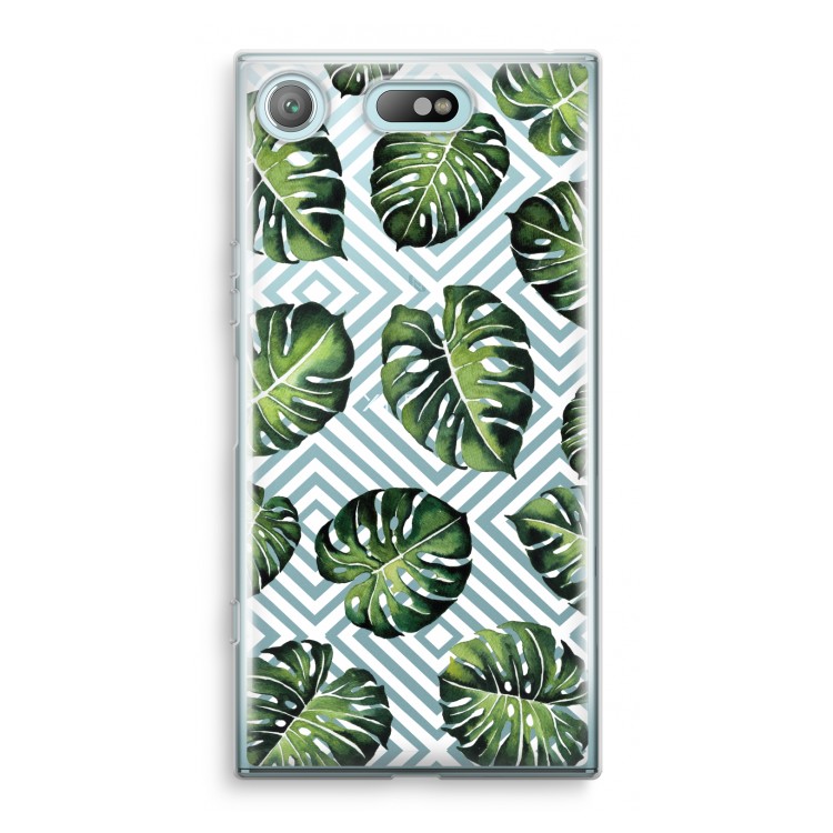Geometrische jungle: Sony Xperia XZ1 Compact Transparant Hoesje