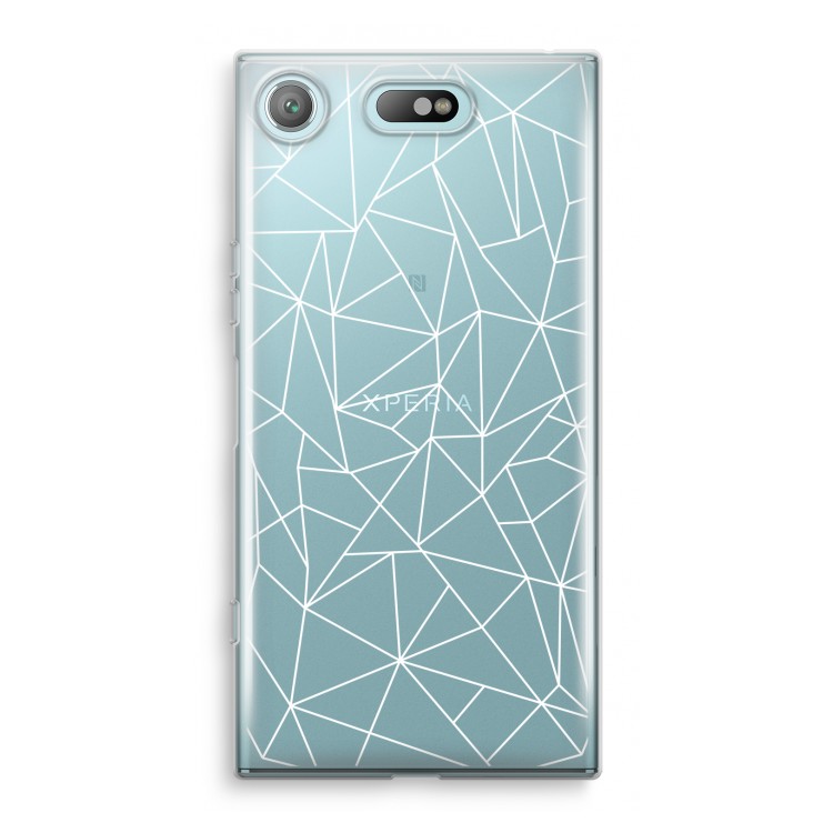 Geometrische lijnen wit: Sony Xperia XZ1 Compact Transparant Hoesje