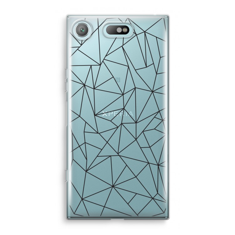 Geometrische lijnen zwart: Sony Xperia XZ1 Compact Transparant Hoesje