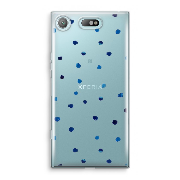 Blauwe stippen: Sony Xperia XZ1 Compact Transparant Hoesje