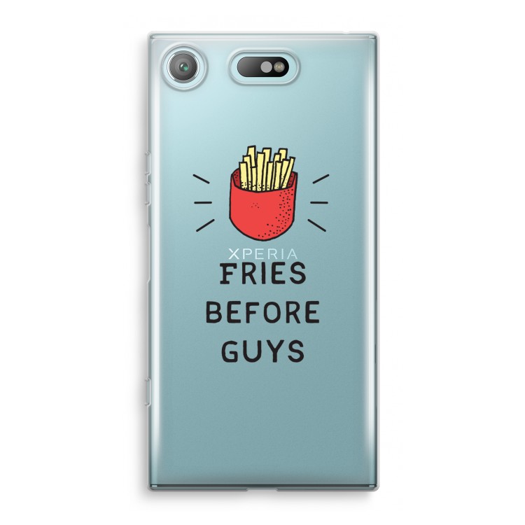 Fries before guys: Sony Xperia XZ1 Compact Transparant Hoesje